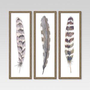 Threshold Wall Decor Set - 3 Framed Feather Art